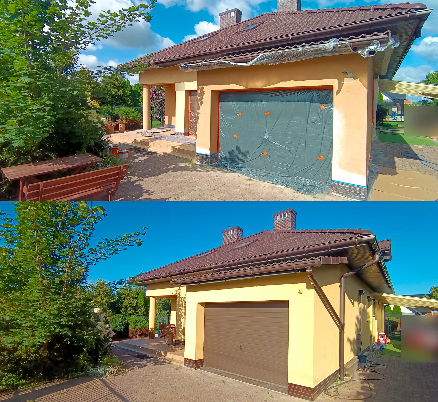 Renowacja domu rezydencjalnego z nową bramą